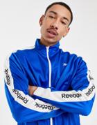 Reebok Te Linear Logo Track Jacket In Blue-blues