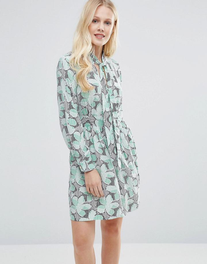 Closet Pussy Bow Floral Print Dress - Multi