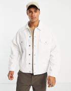 Asos Design Oversized Fit Denim Jacket In White