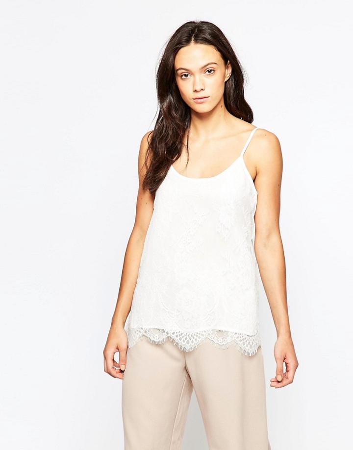 Minimum Finny Lace Cami Top - Broken White