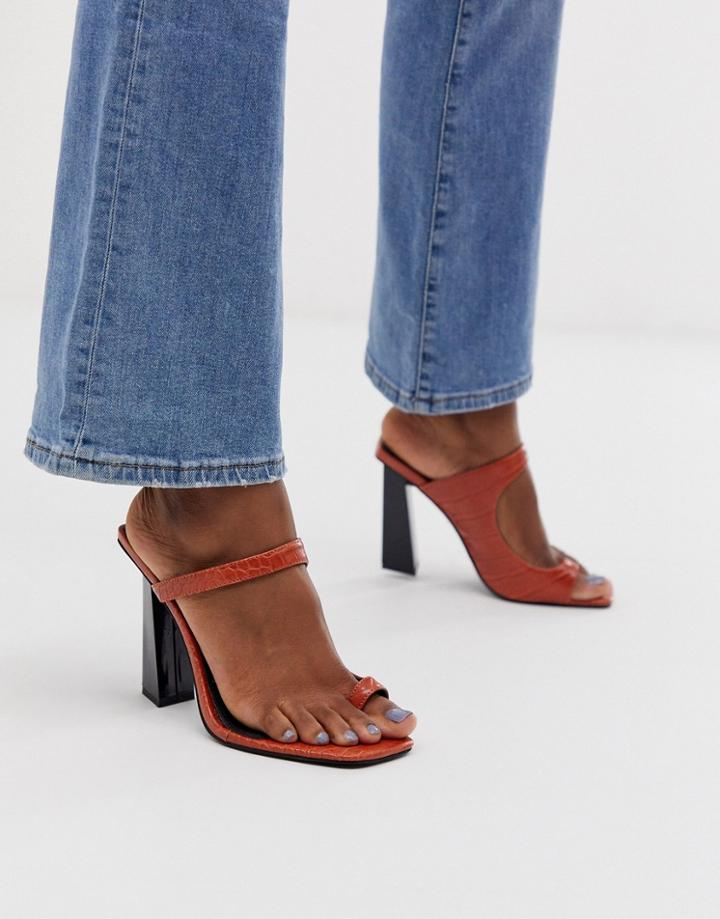 Asos Design Hydrate Toe Loop Barely There Heeled Sandals-tan