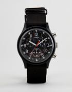 Timex Tw2r67700 Expedition Chronograph Canvas Watch In Black - Black