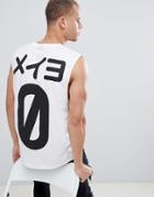 Hnr Ldn Zero Back Print Sleeveless T-shirt Tank - White