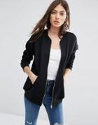 Asos The Ultimate Bomber Jacket In Jersey - Black
