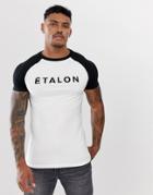 Asos Design Muscle Fit Raglan T-shirt With French Slogan Print-black