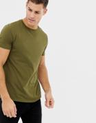 Asos Design Organic T-shirt With Crew Neck In Green - Green