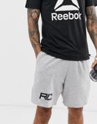 Reebok Combat Fleece Boxing Shorts In Gray