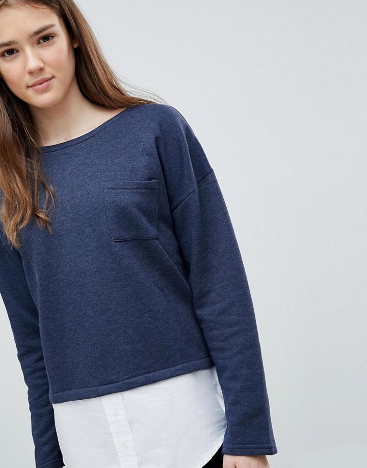 Blend She Layered Sweatshirt - Navy