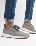 Pull & Bear Knitted Runner Sneaker In Gray - Gray