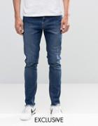 Brooklyn Supply Co Stone Washed Dumbo Jeans With Raw Hem In Skinny Fit - Stone Wash