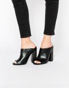 Missguided Block Heeled Mules - Black