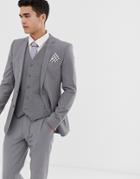 Asos Design Super Skinny Fit Suit Jacket In Mid Gray