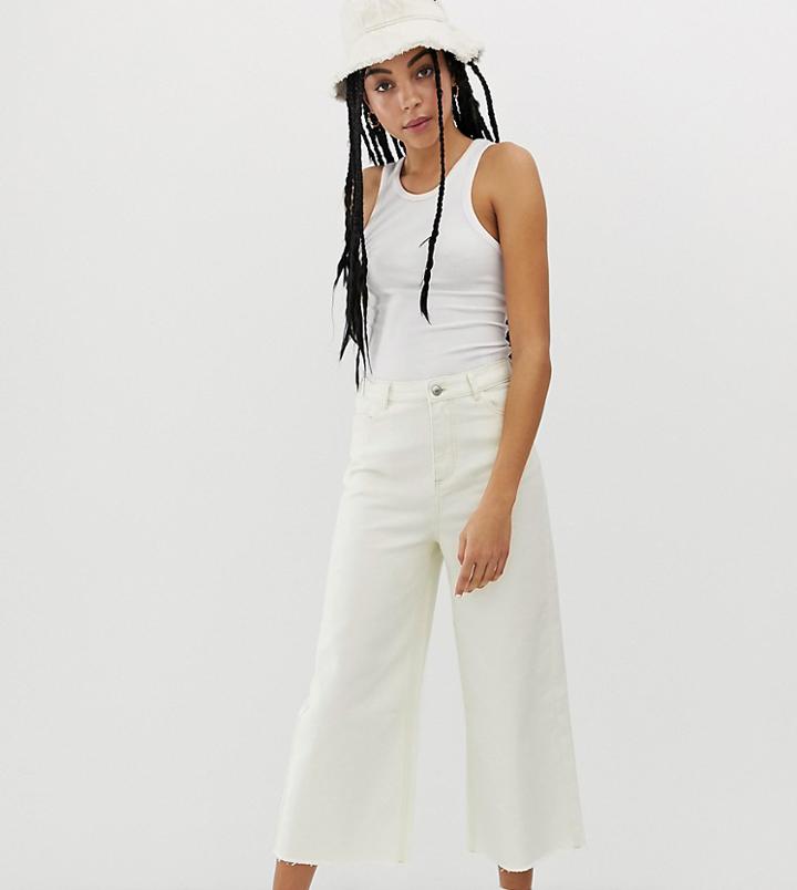 Urban Bliss Cropped Wide Leg Jean With Raw Hem