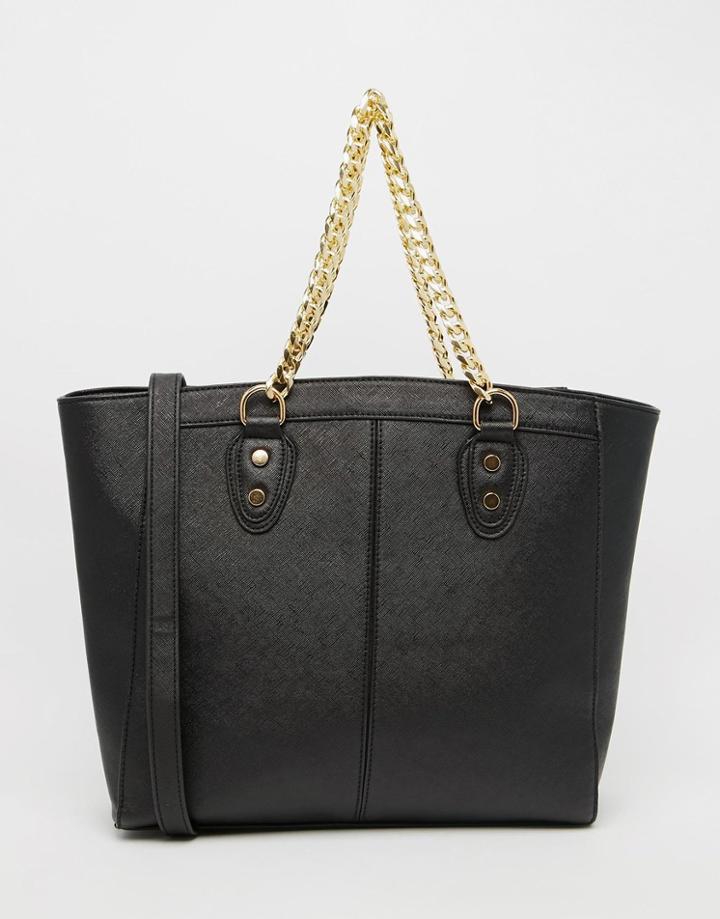 Asos Chain Handle Tote Bag - Black