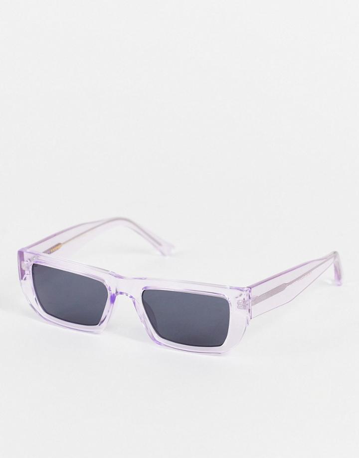 A.kjaerbede Fame Square Sunglasses In Lavender Transparent-purple