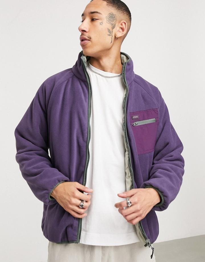 Pull & Bear Fleece In Purple