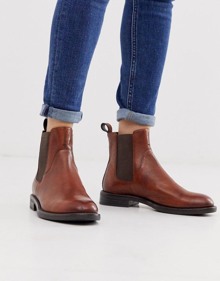 Vagabond Amina Brown Leather Chelsea Boots