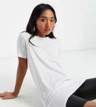 Brave Soul Petite Lennon T-shirt Dress In White