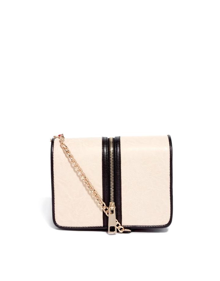 Asos Cross Body Bag With Nude Panel