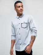 Solid Oxford Shirt With Pocket Taping In Regular Fit - Gray