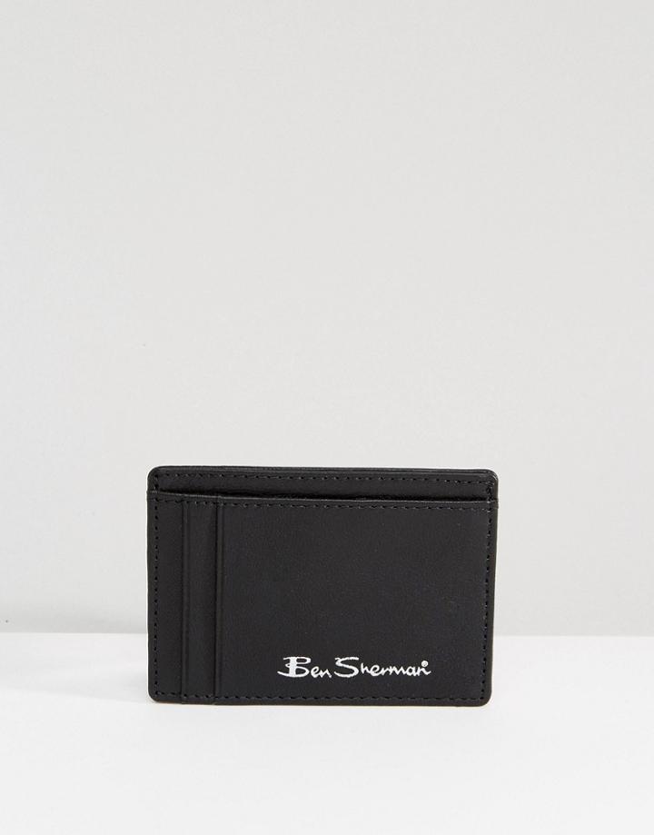 Ben Sherman Leather Card Holder - Black
