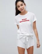 Wildfox Valentines What Boyfriend Lounge T-shirt - White