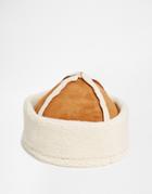 Asos Hat In Tan Faux Shearling - Tan
