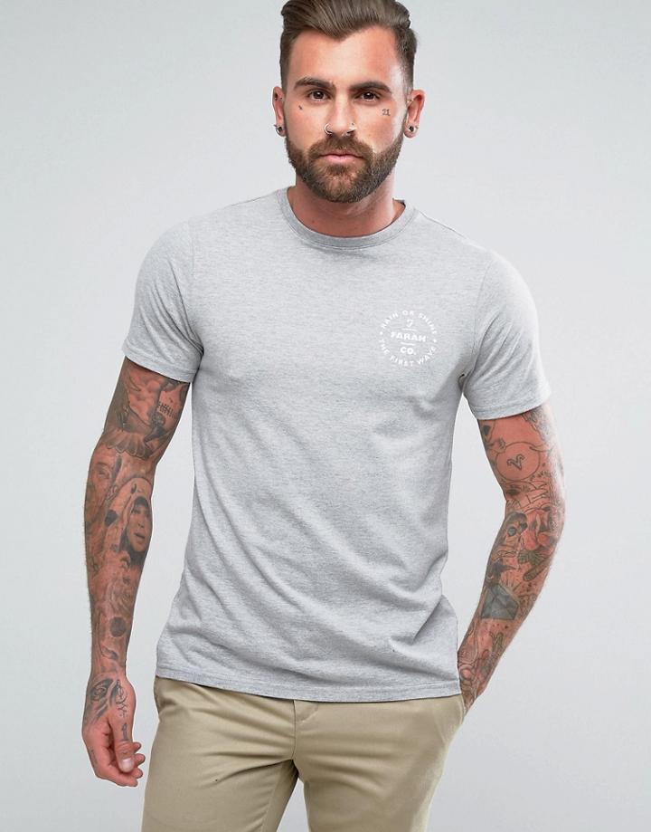 Farah Lundy Slim Fit Logo T-shirt Gray - Gray
