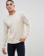 Asos Design Cotton Sweater In Oatmeal - Beige