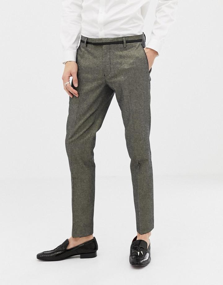 Twisted Tailor Super Skinny Gold Suit Pants - Gold