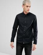 Pretty Green Phoenix Stretch Fit Long Sleeve Shirt In Black - Black