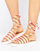 Clover Canyon Stripe Slide - Orange