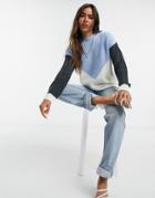 Ax Paris Chevron Colorblock Sweater In Multi