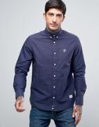 Penfield Porterville Oxford Shirt Buttondown Classic Regular Fit P Logo In Navy - Navy