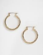 Pieces Twisted Hoop Earrings-gold