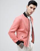 Gianni Feraud Linen Smart Bomber Jacket - Pink