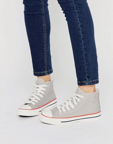 New Look Hi Top Sneakers - Gray