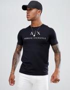 Armani Exchange Basic Logo T-shirt In Black - Black