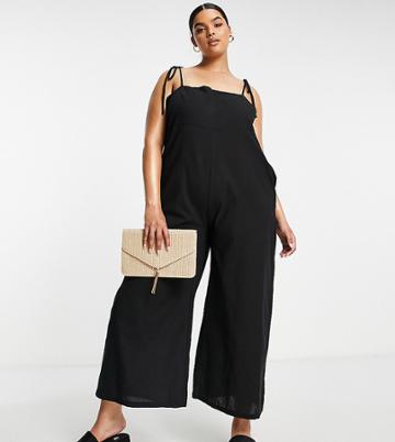 Lola May Plus Cami Jumpsuit In Black