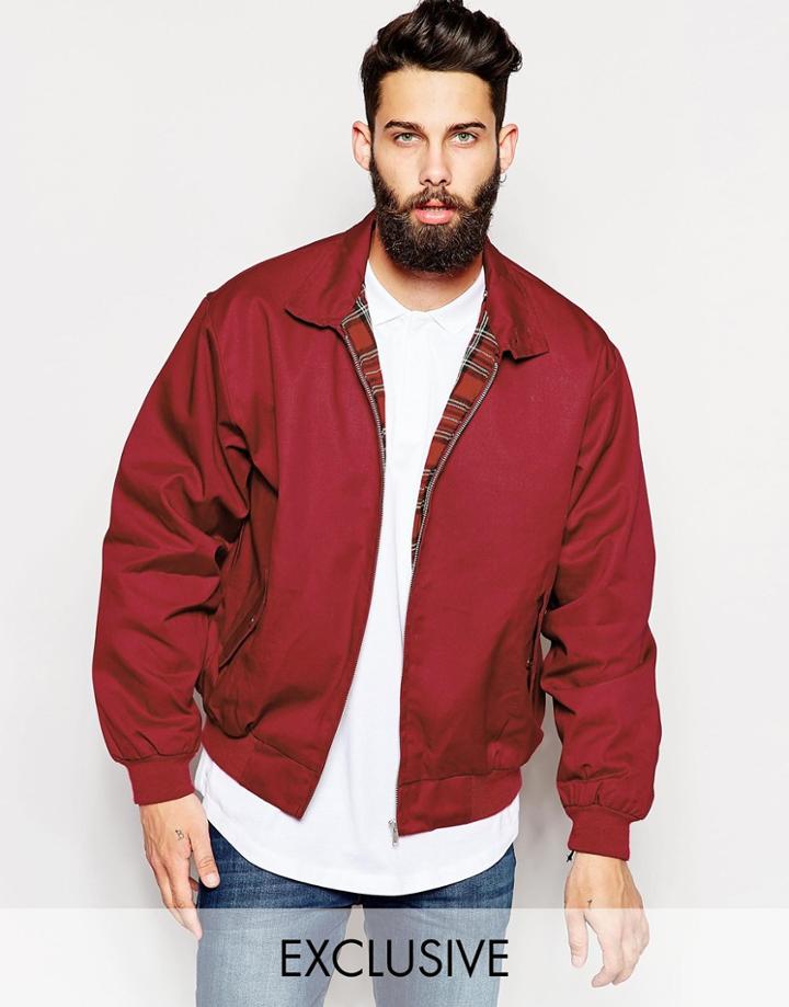 Reclaimed Vintage Harrington Bomber Jacket - Red