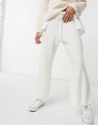 Ax Paris Ribbed Knitted Pants In White