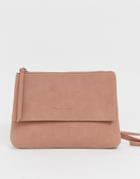 Claudia Canova Suedette Foldover Cross Body Bag - Pink