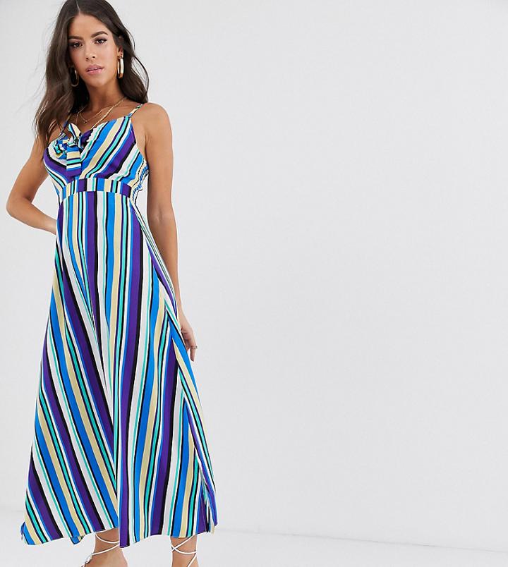 Brave Soul Tall Kate Maxi Dress In Stripe - Multi