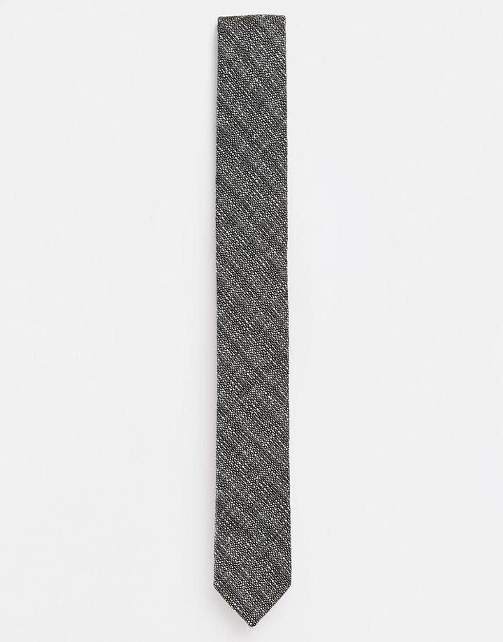 Asos Slim Tie In Black Texture - Black