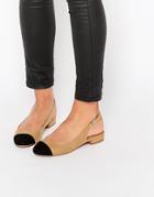 New Look Toe Cap Suedette Slingback - Brown