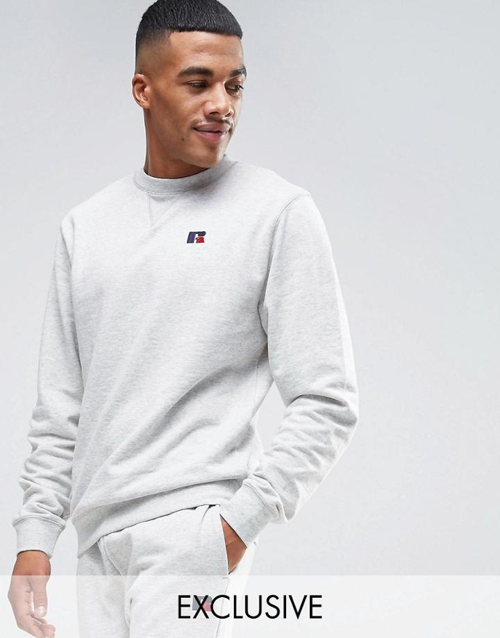 Russell Athletic Sweatshirt With Embroidered Logo - Gray