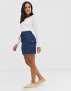 Daisy Street Mini Skirt With Toggle Detail In Navy - Navy