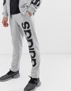 Adidas Performance Logo Pants In Gray
