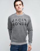 Jack & Jones Core Sweatshirt With Graphic Print - Gray
