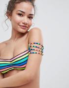 Bershka Mix And Match Bikini Top In Bold Stripe - Multi